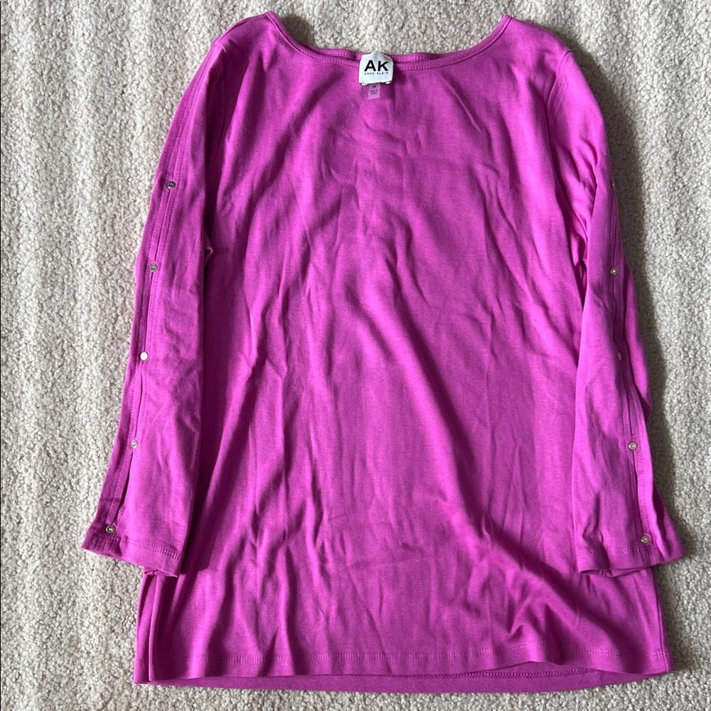Anne Klein Fuchsia Long Sleeve Top